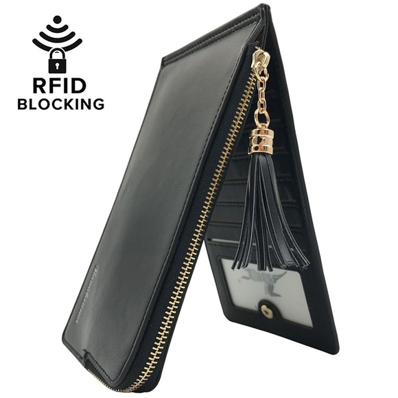 Handbags - Womens RFID Bifold Phone Wallet Cards Organizer